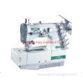 Flat-bed interlock with 4-needle and 6-thread sewing machine